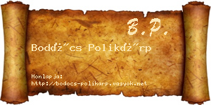 Bodócs Polikárp névjegykártya